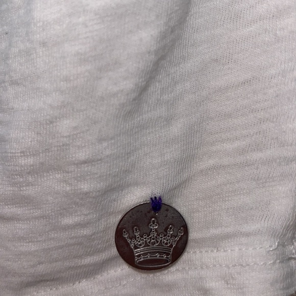 Crowned Free dolman 3/4 sleeve tee, white slub knit - size Large - Picture 3 of 6